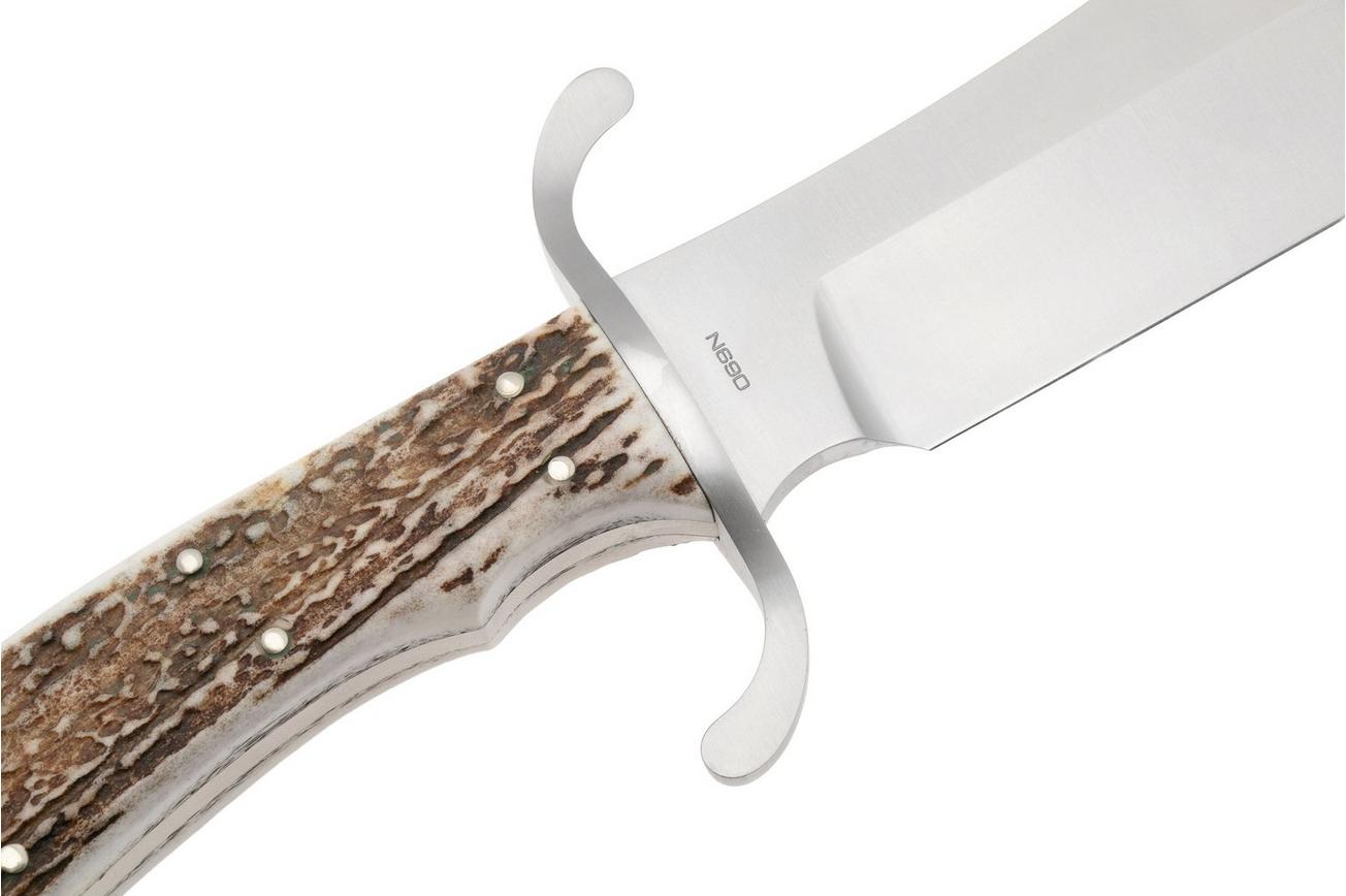 Böker Bowie Stag 121547HH hertshoorn N690, bowiemes