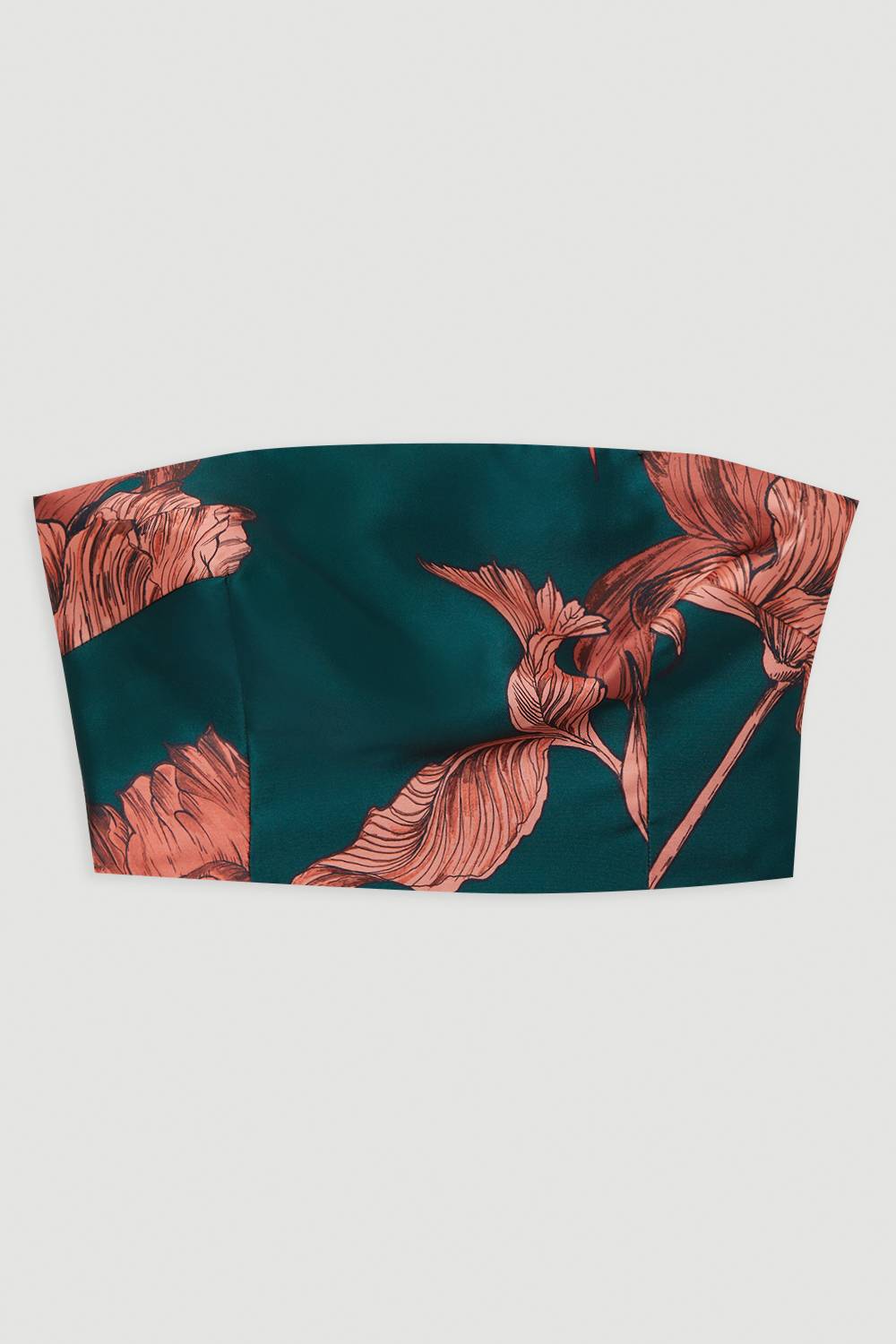 KarenMillen Haut Bustier Froncé À Panneaux En Jacquard Fleuri Tissé Tall