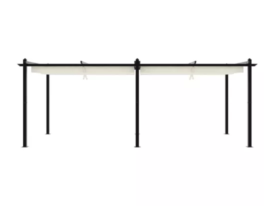 Tonnelle de jardin avec toit rétractable crème 3x6 m aluminium