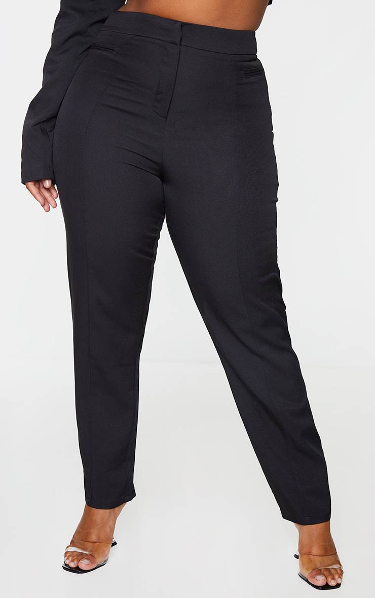 Noir Pantalon De Costume Droit Avani Plus