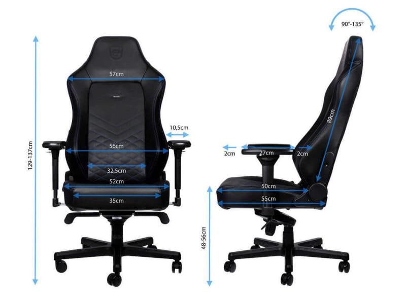 noblechairs Gaming-Stuhl HERO Schwarz/Blau Ergonomischer Gaming-Stuhl