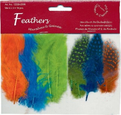 Fjer - 8-10 CM - 18 Stk. - Neon