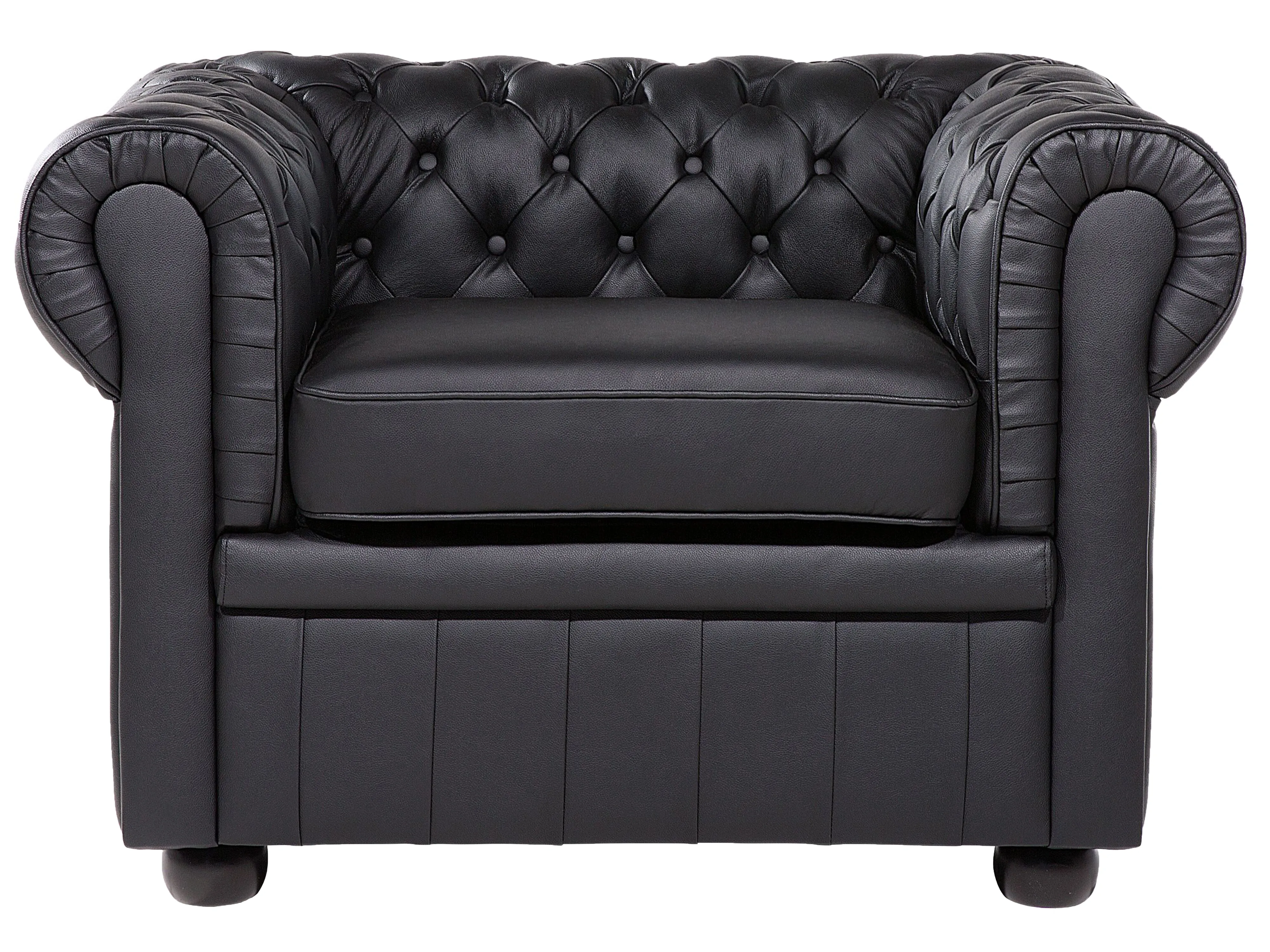 Bankenset 4-zits CHESTERFIELD Leer Zwart