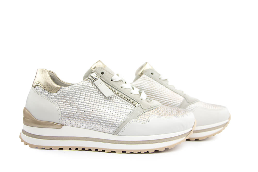 Gabor Sneaker Beige Offwhite Platin Raffia
