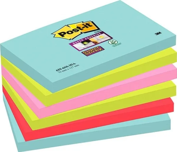 Blok Post-it SS-Notes 76x127mm Miami (6 stk.)