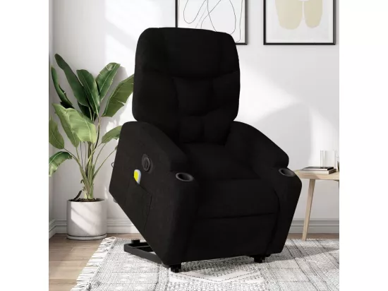 Fauteuil inclinable massant électrique Noir Tissu