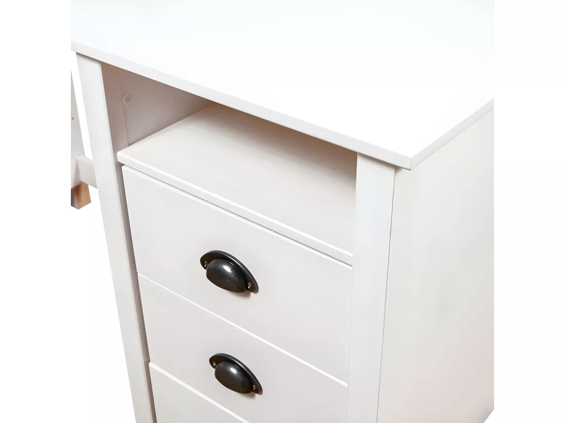 Bureau Hill Blanc 150x50x74 cm Bois de pin solide
