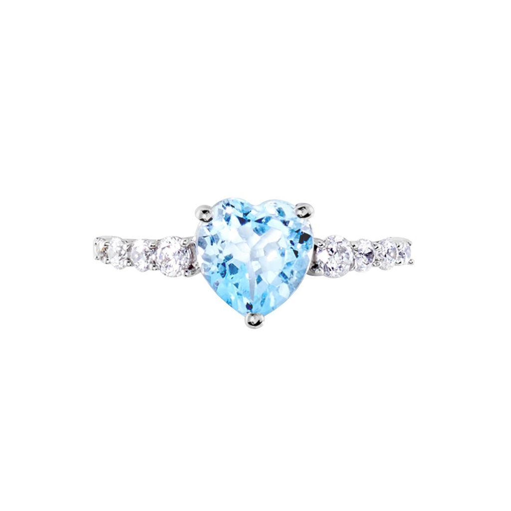 Bague Fany Or Blanc Topaze Et Oxyde De Zirconium