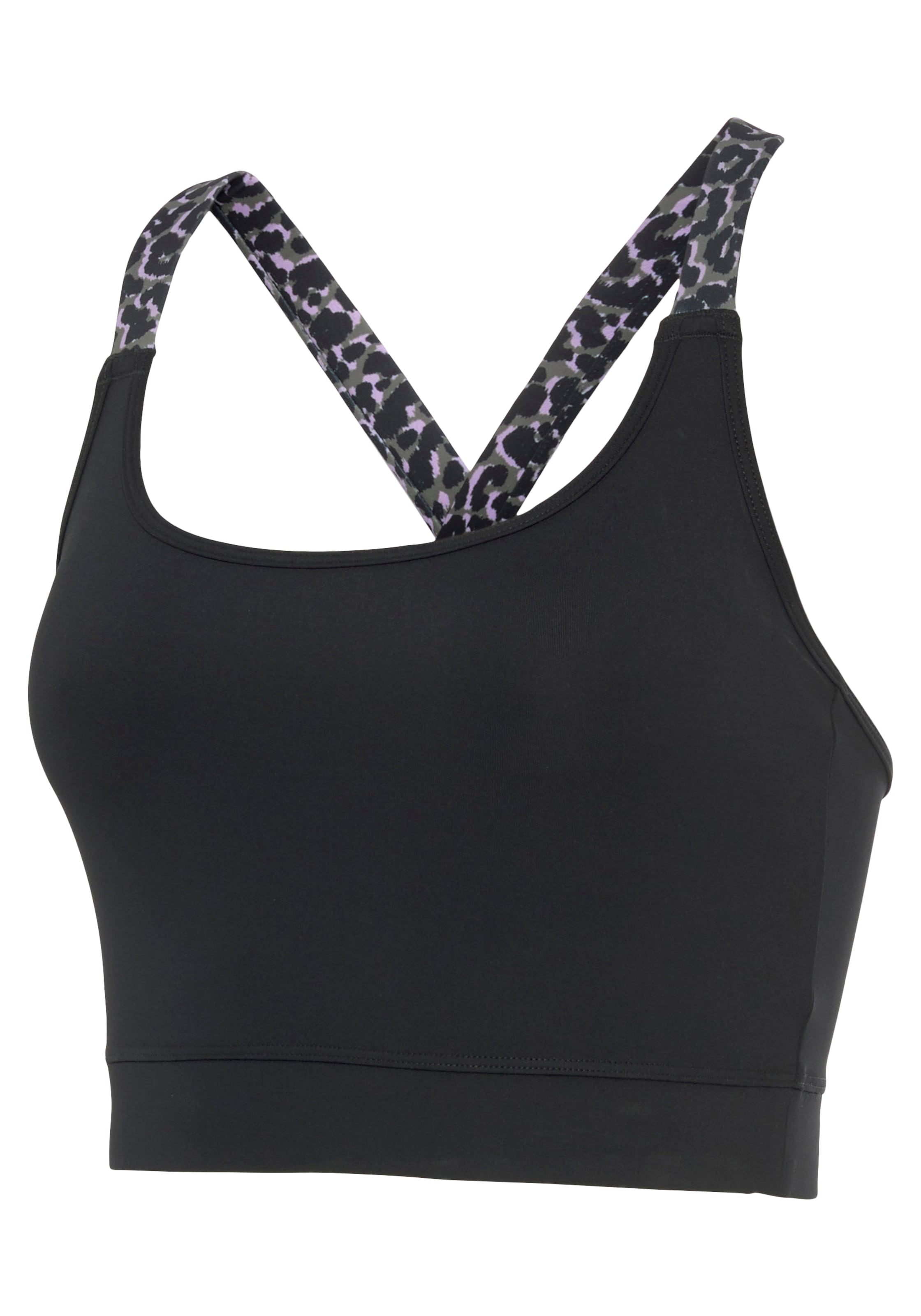 LASCANA ACTIVE Crop-Top , Sporttop mit gekreuzten Trägern in Leo Optik