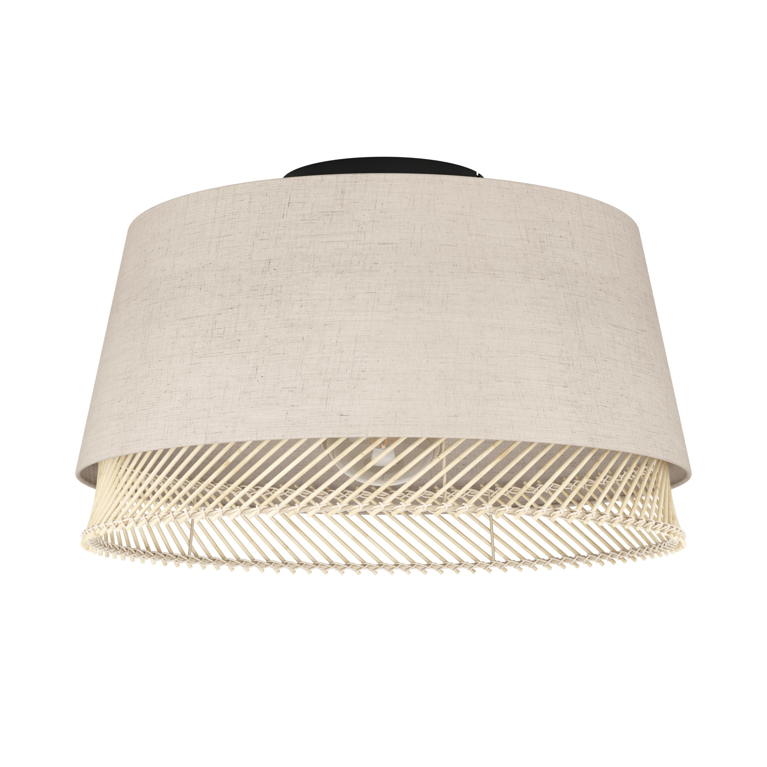 EGLO Tabley Plafondlamp - E27 - Ã 38 cm - Natuur|Bruin|Zwart - Textiel