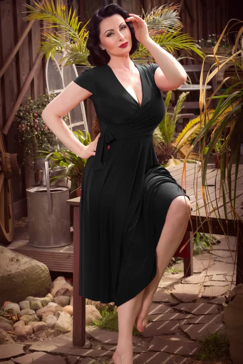 Vintage Chic for Topvintage Layla Cross Overjurk in zwart