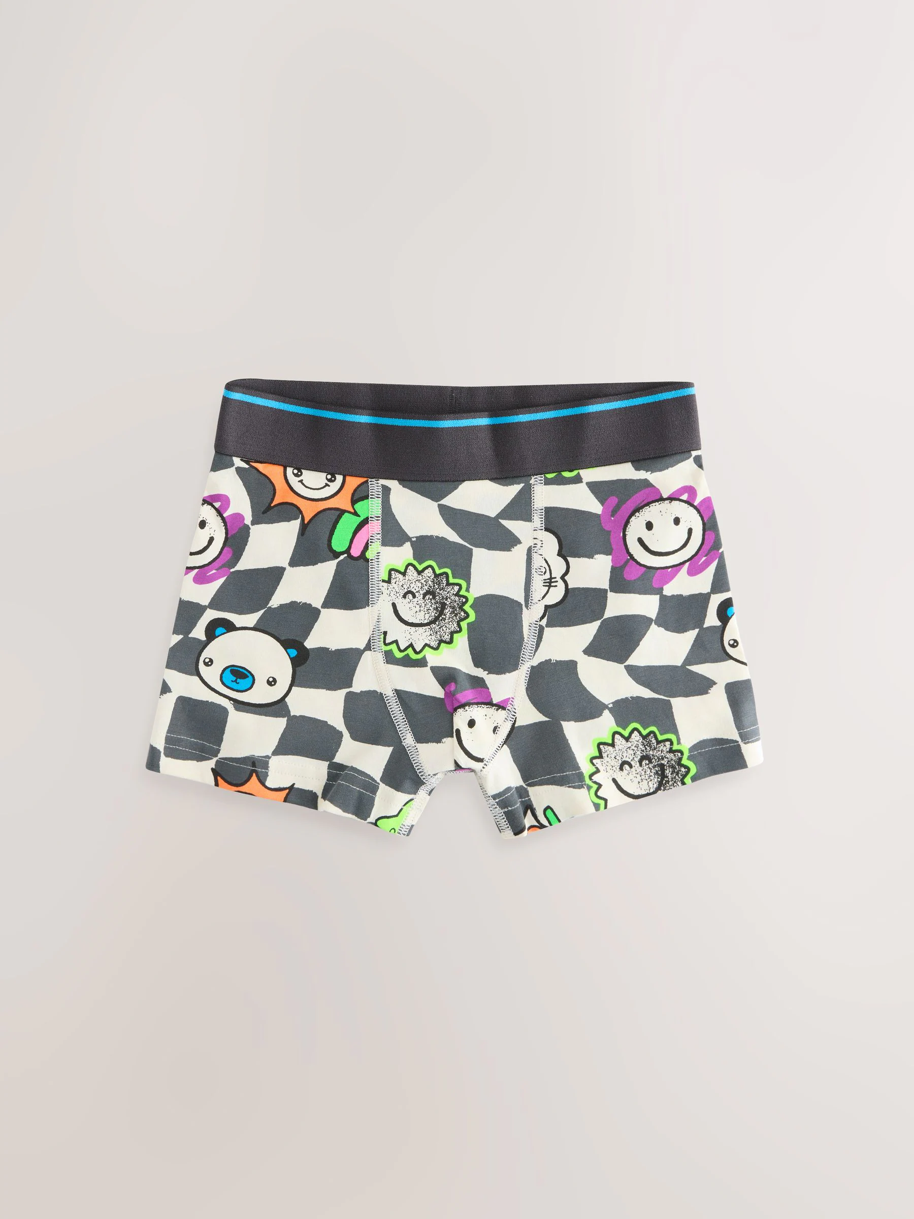 Meerkleurig dambordmotief - Verpakking van 5 trunks met motief (1,5-16jr)