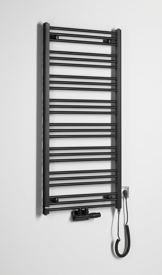 Aqualine handdoek radiator verwarmingselement 500Watt - 53cm zwart mat