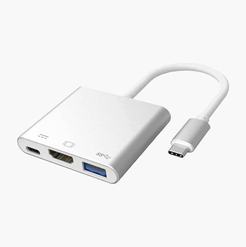 USB C-hub, 3 utganger