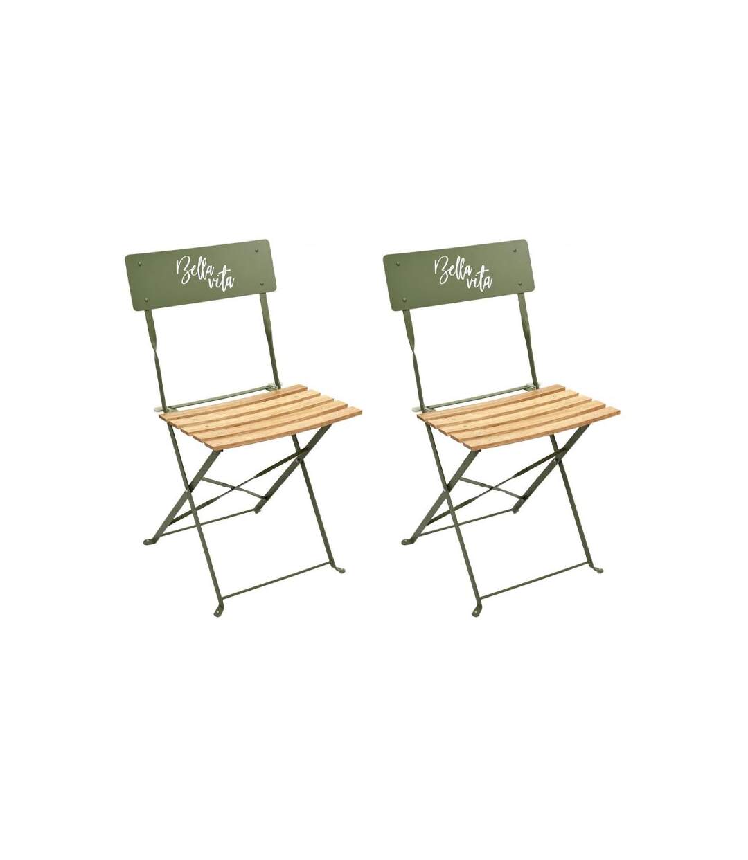Paris Prix - Lot De 2 Chaises Pliantes bella Vita 81cm Kaki
