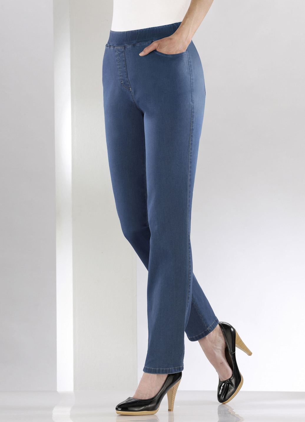 Bauchweg-Jeans in Schlupfform