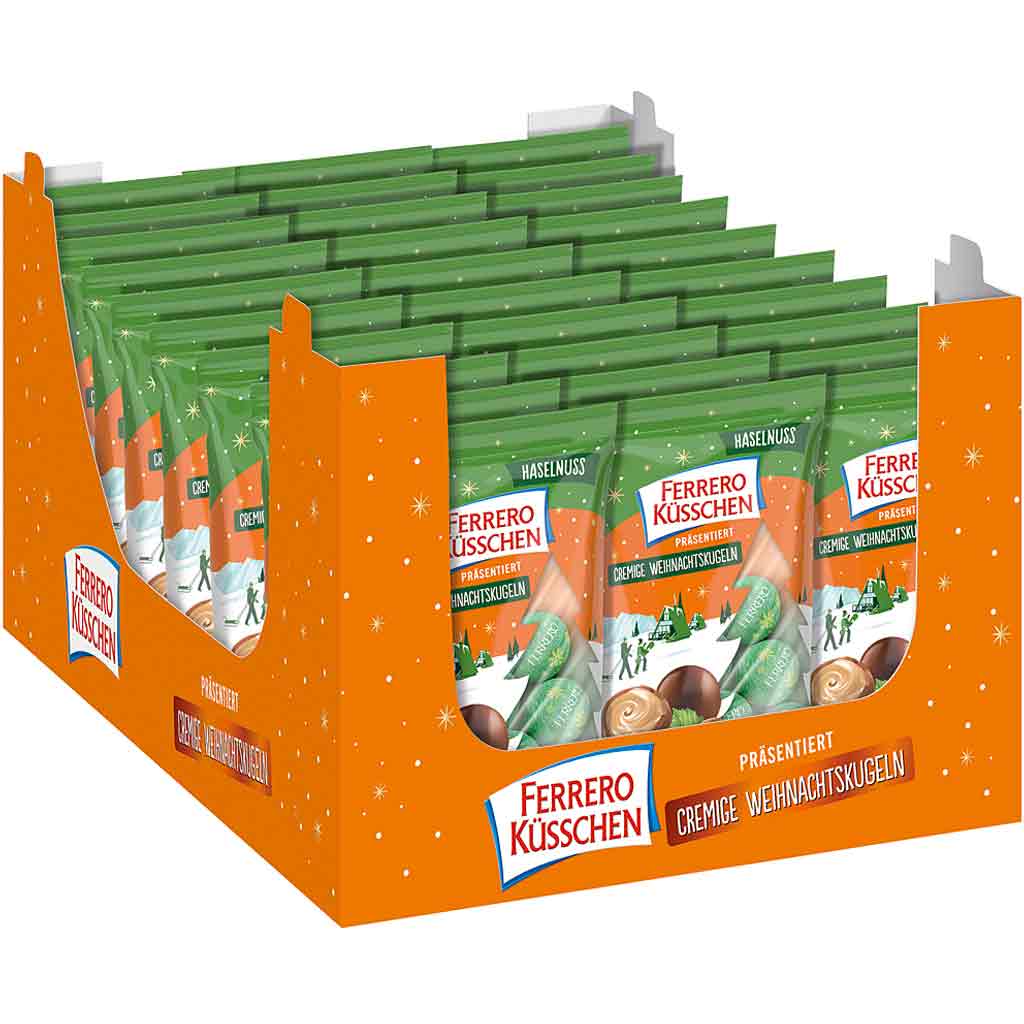 Ferrero Küsschen Cremige Weihnachtskugeln Haselnuss 100g MHD:20.4.25