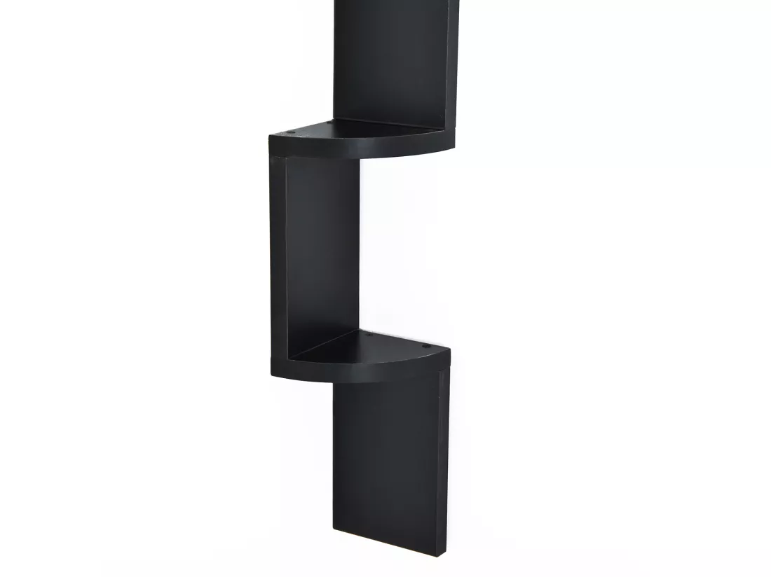 HOMCOM Étagère d'angle design contemporain zig zag 5 niveaux 12L × 12l × 120H cm noire