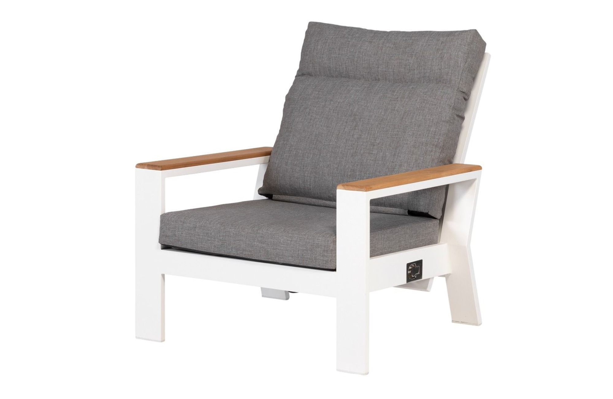 Valerie verstelbare tuinstoel teak - Wit