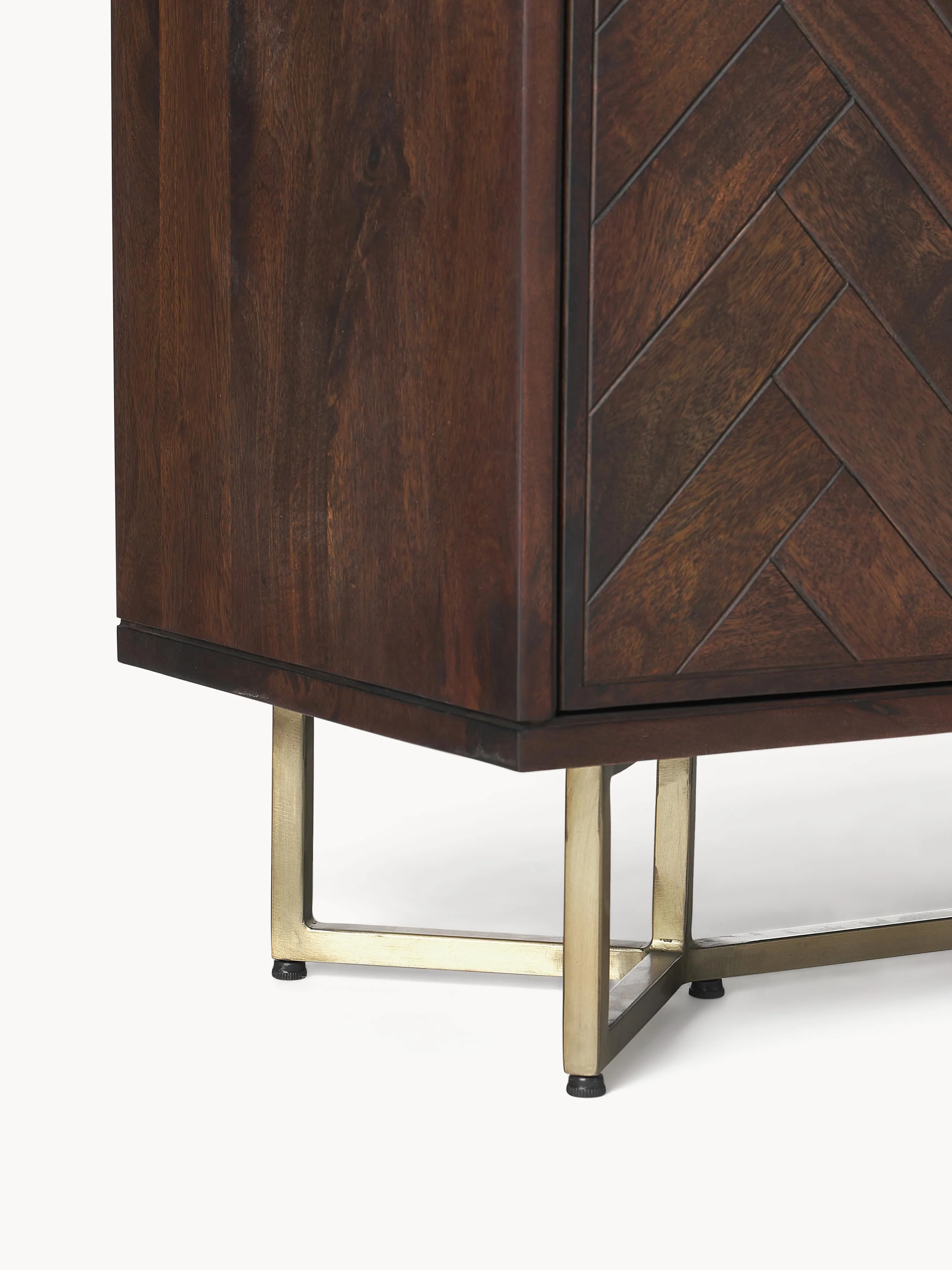 Dressoir Luca van mangohout met visgraat-patroon