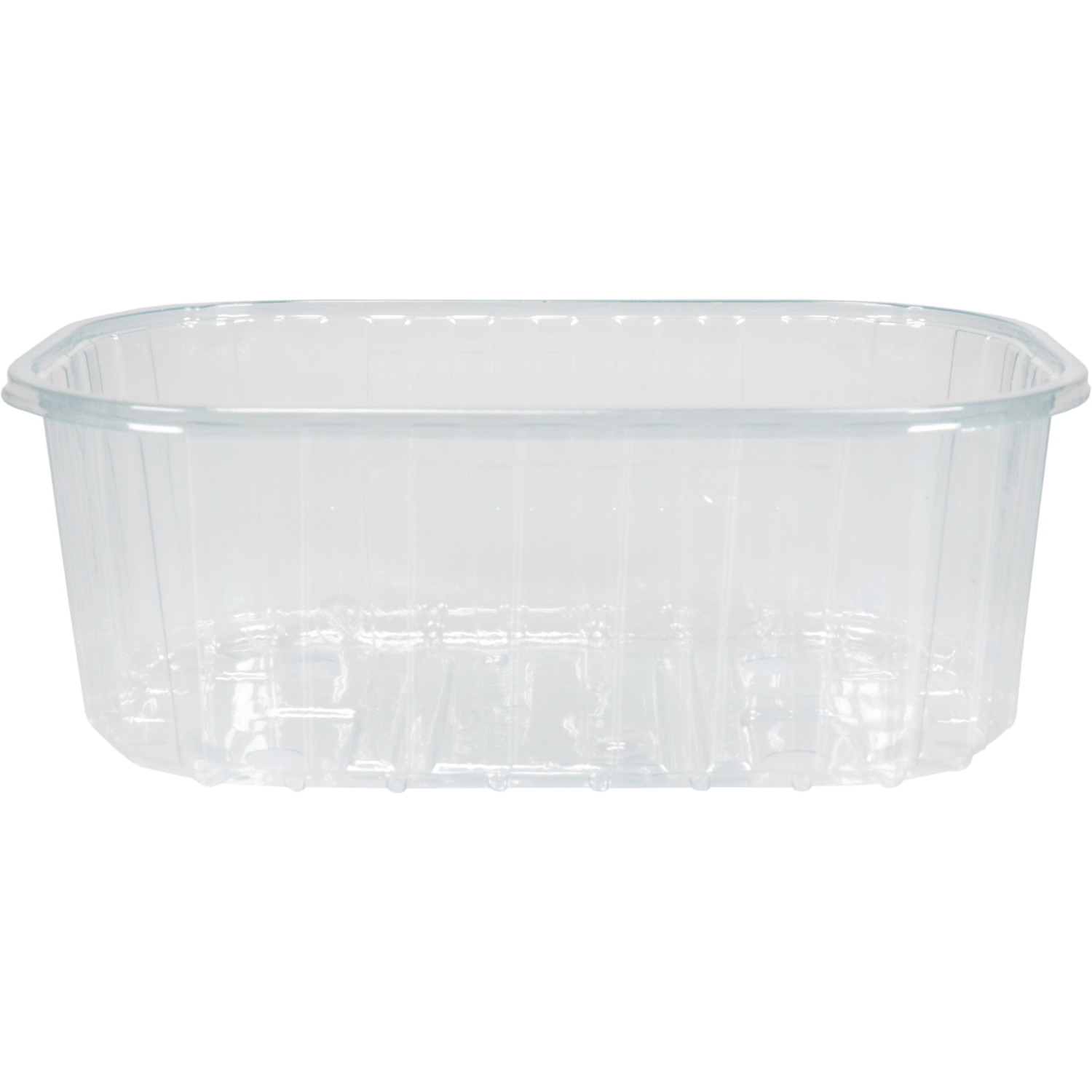 Schaal, aardbeien, gerecycled PET, rechthoekig, 250ml, 142x94x52mm, transparant