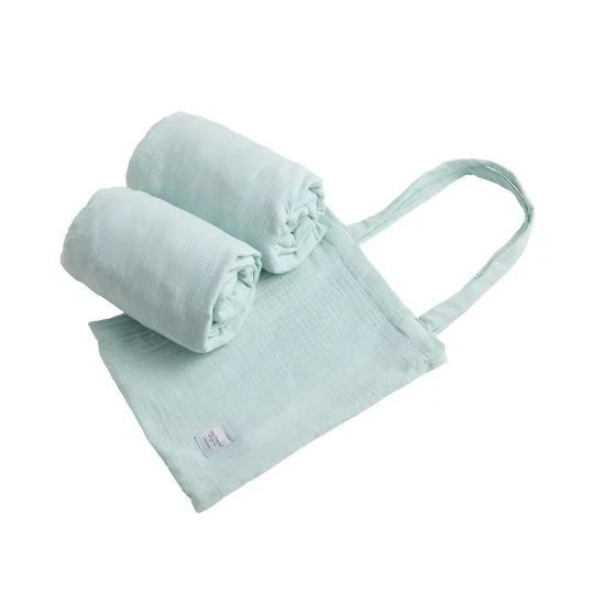 2 draps housses ovales   Aqua        70 x 140 cm   de               Sauthon Original