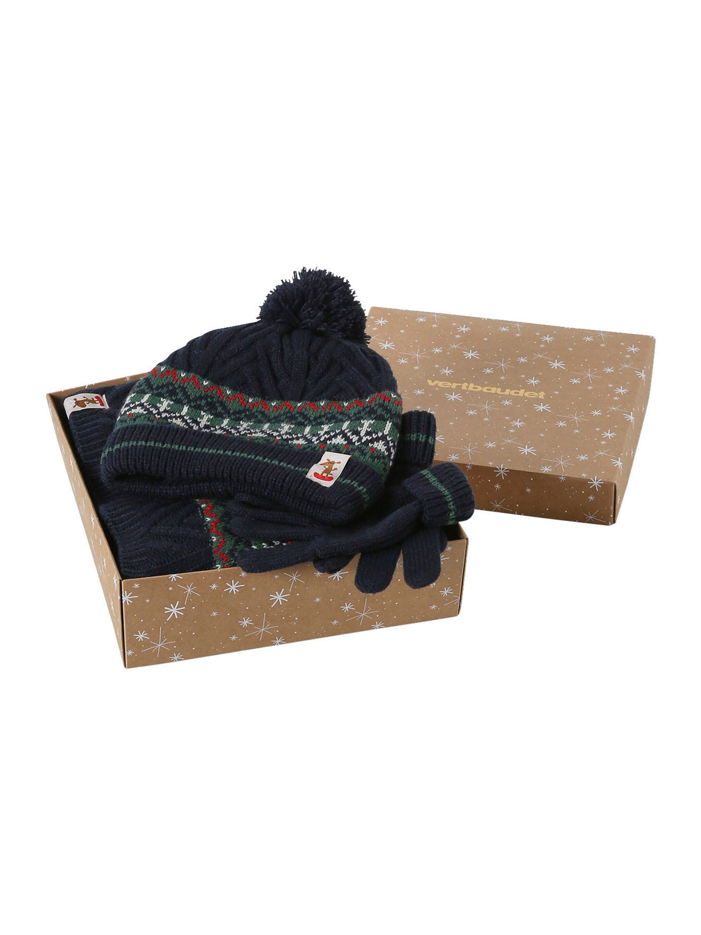 Vertbaudet Jungen Geschenkset: Mütze, Rundschal & Handschuhe tannengrün
