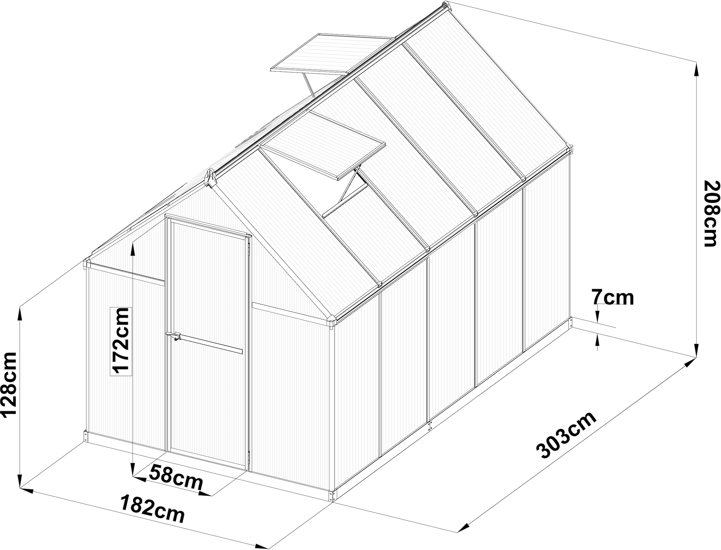KONIFERA Gewächshaus mit Fundamentrahmen