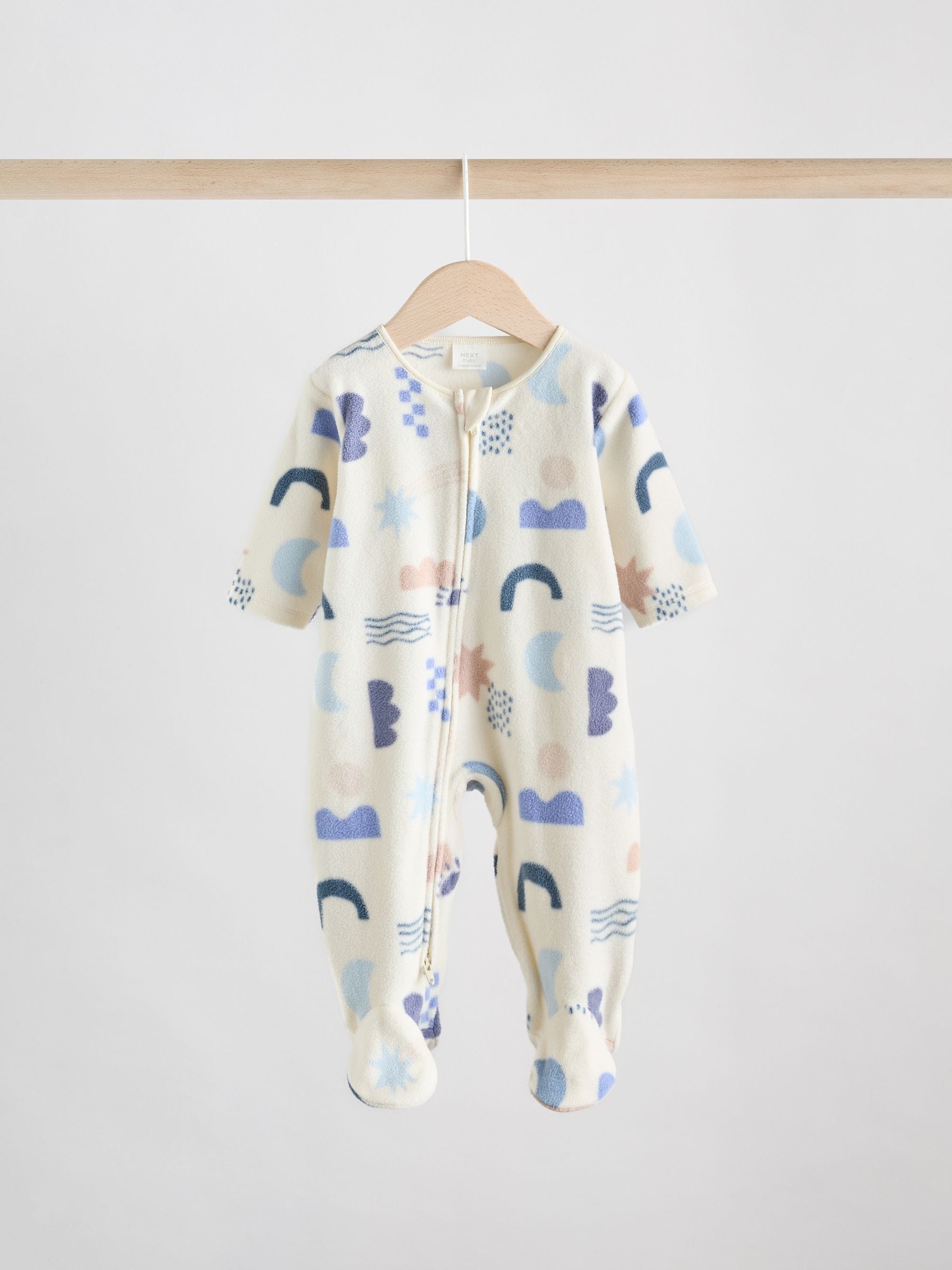 Blauw - Set van 2 baby-onesies van microfleece met tweewegrits