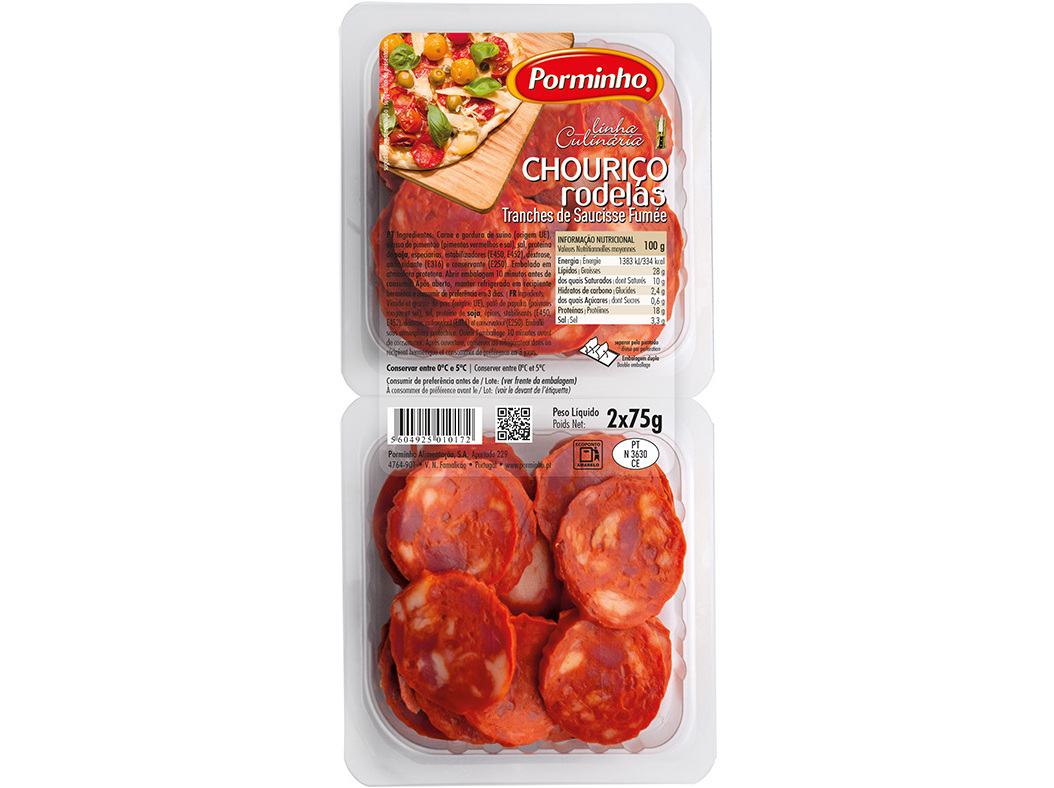 CHOURIÇO PORMINHO RODELAS 2X75G