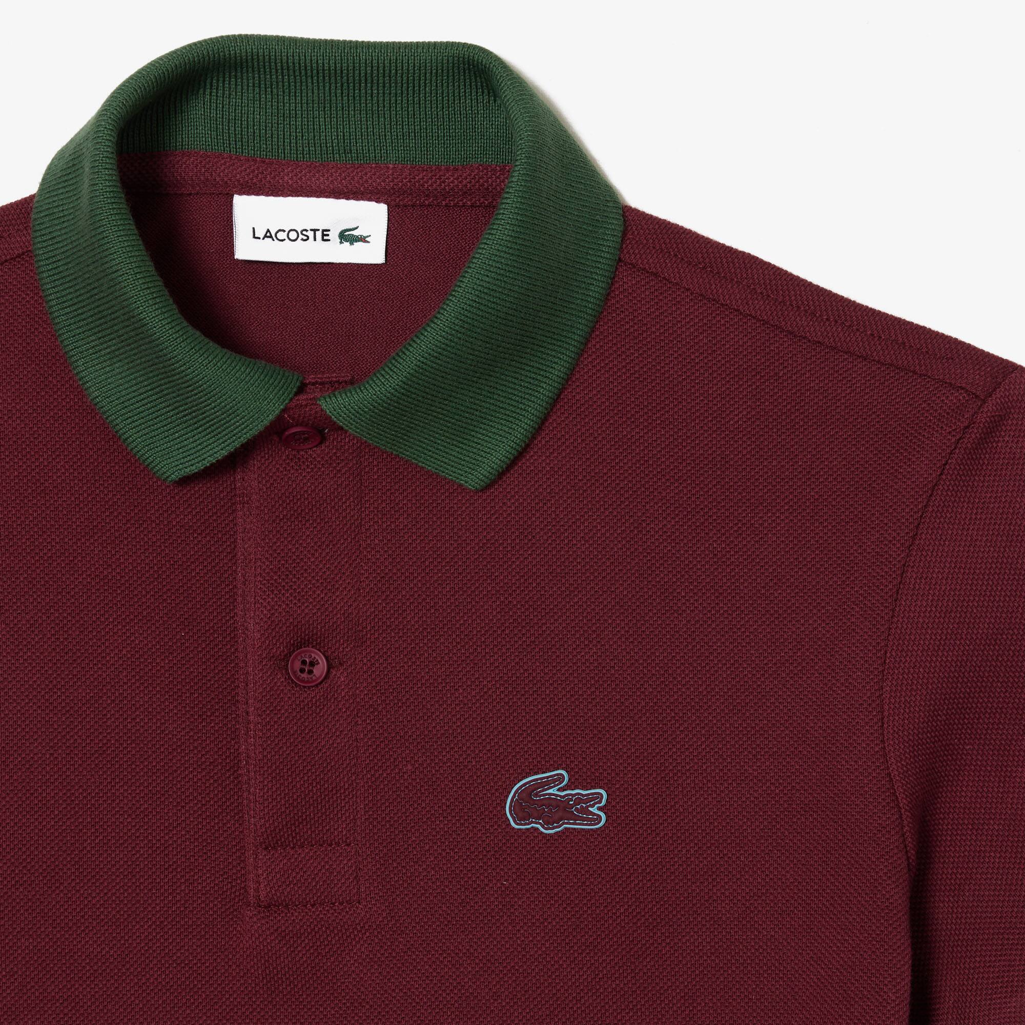 Poloshirt aus Baumwollpiqué mit Colourblock Poloshirts - Rot - Lacoste - Jungen