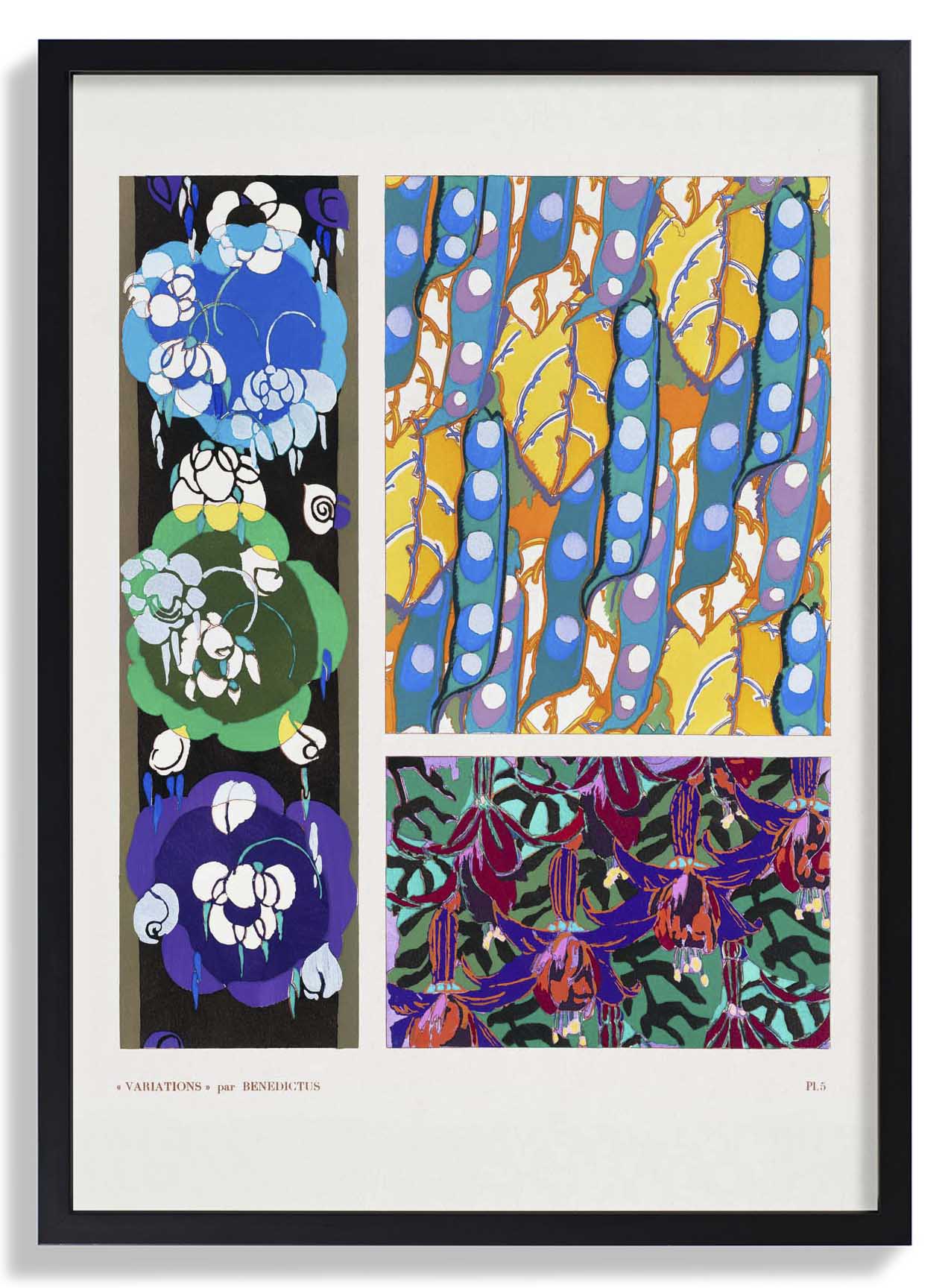 Bunte Vintage Art-Déco-Muster, Variation 5 von Édouard Bénédictus