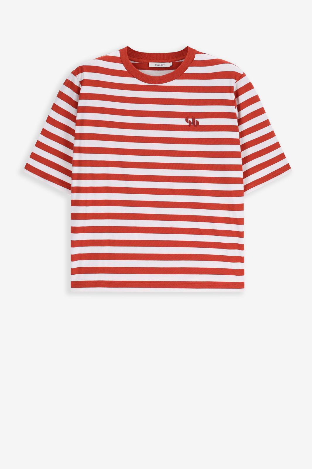 Rood met wit gestreept T-shirt