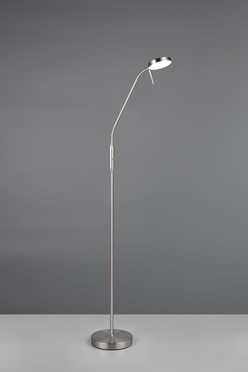 Reality Leuchten LED Stehleuchte Moreno R44561107, Metall Nickel matt, 3 Watt LED, Akku mit Ladestation, Sensordimmer, Lichtfarbe einstellbar