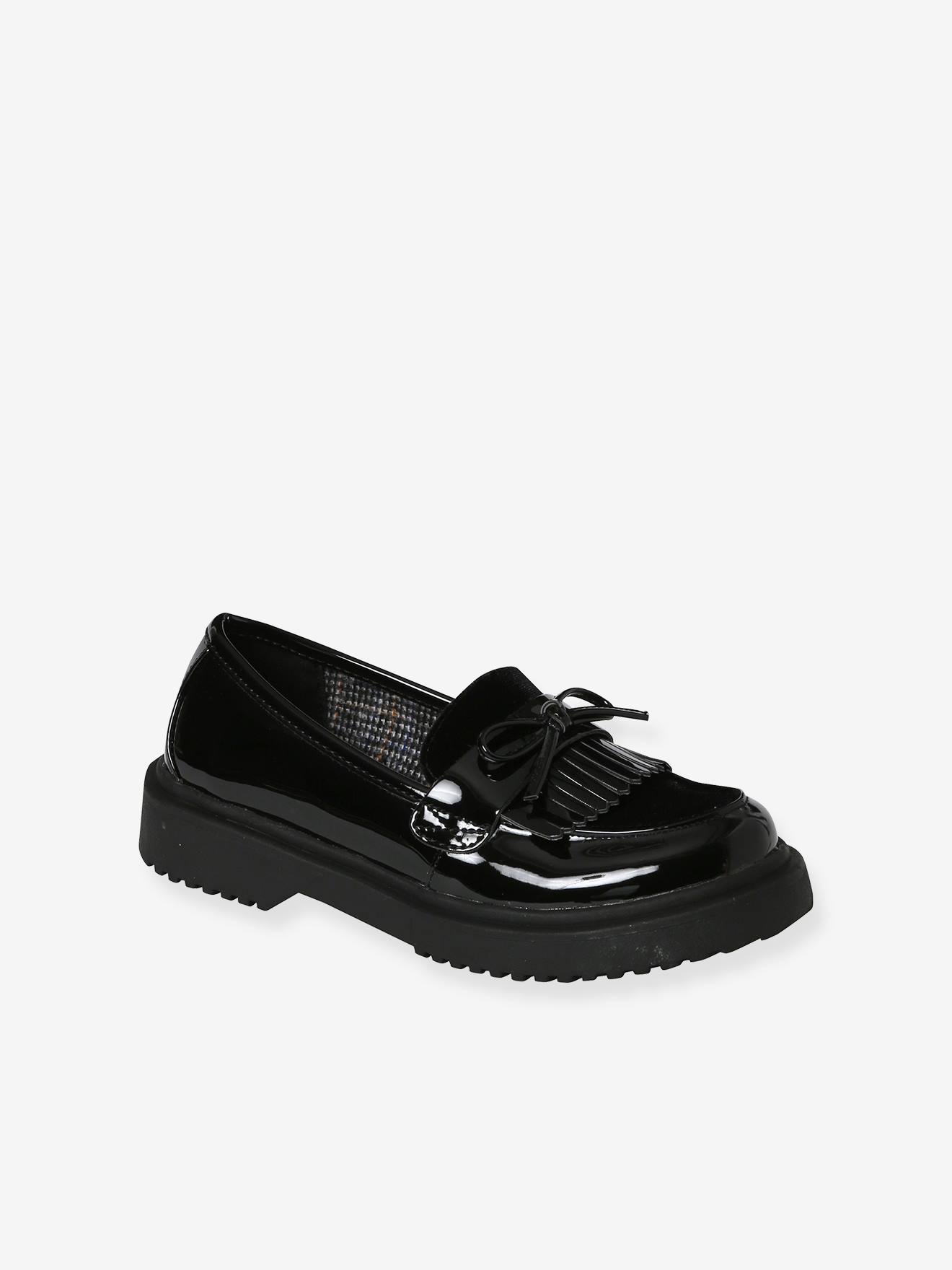 Mocassins Junior em verniz preto