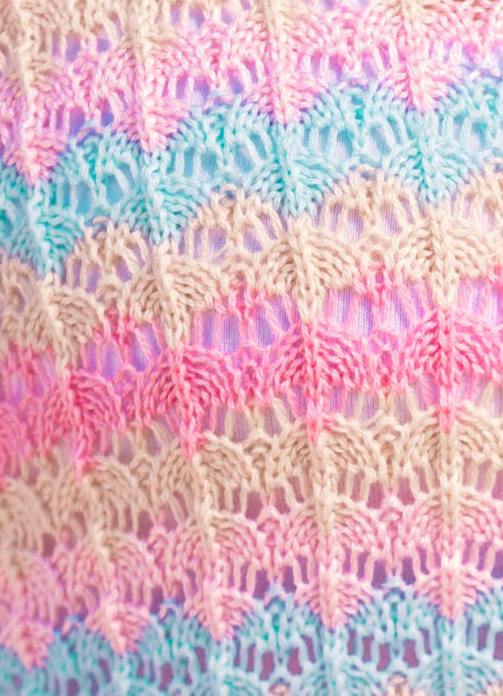 Pullover mit Ajourmuster im Ringeldessin