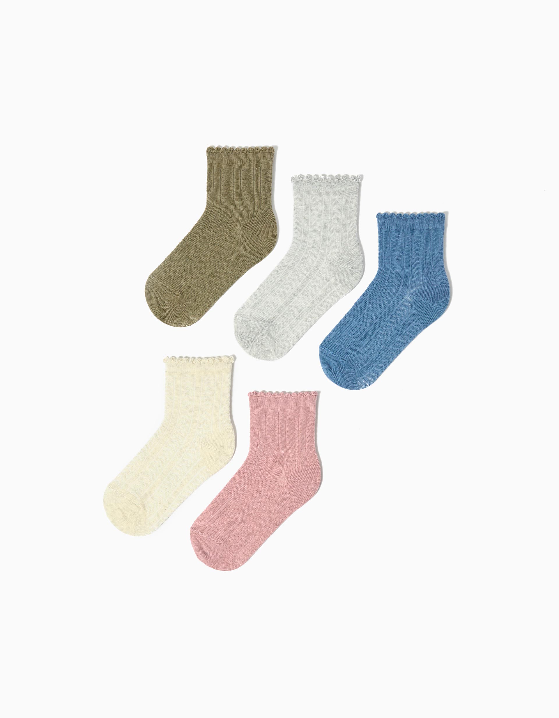 Pack 5 Pares de Meias, Menina, Multicolor