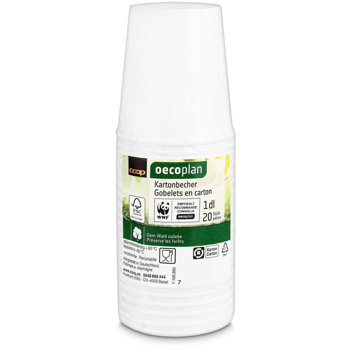Oecoplan Kartonbecher 1dl 20 Stück