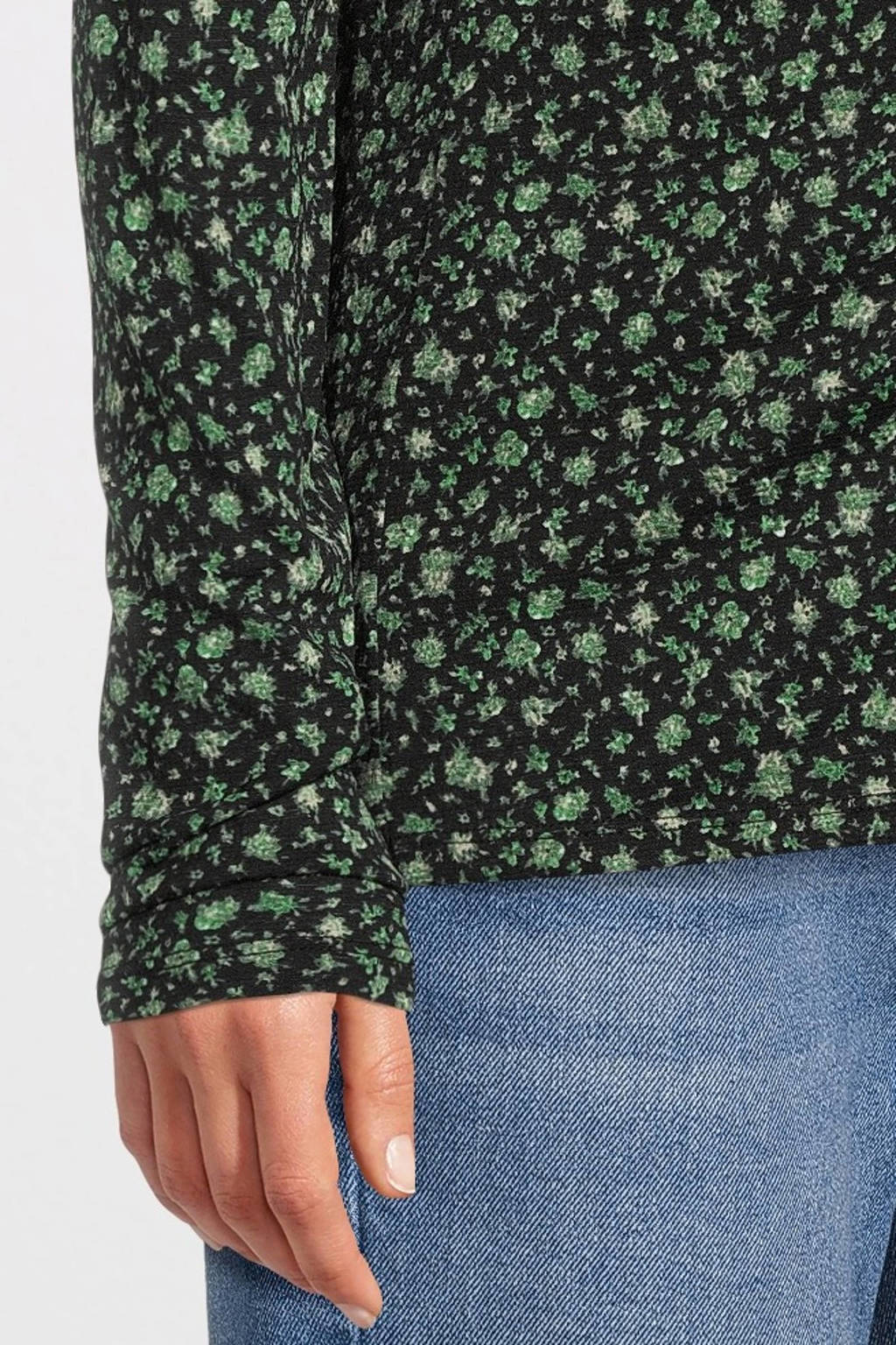 ONLY MATERNITY gebloemde zwangerschapstop OLMPELLA zwart/groen