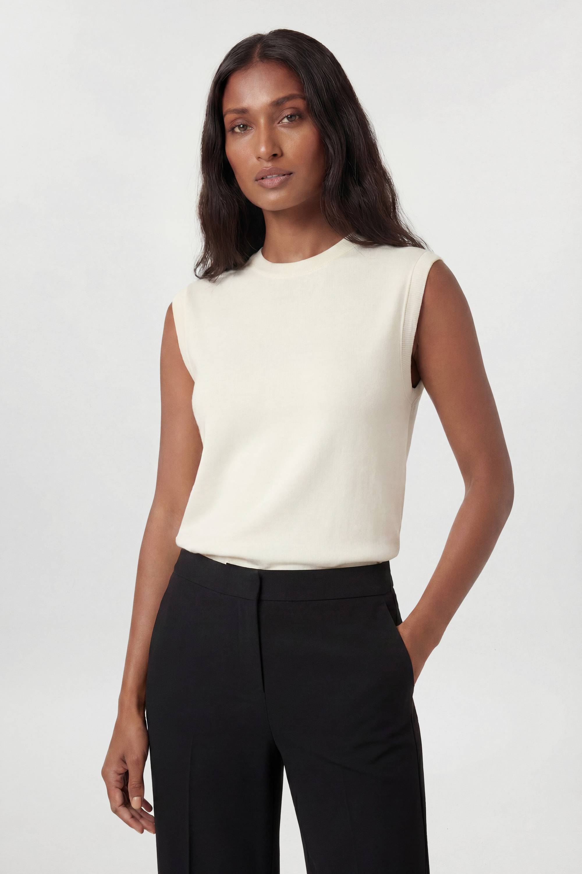 KarenMillen Pantalon Large Tailleur En Tissu Stretch Compact