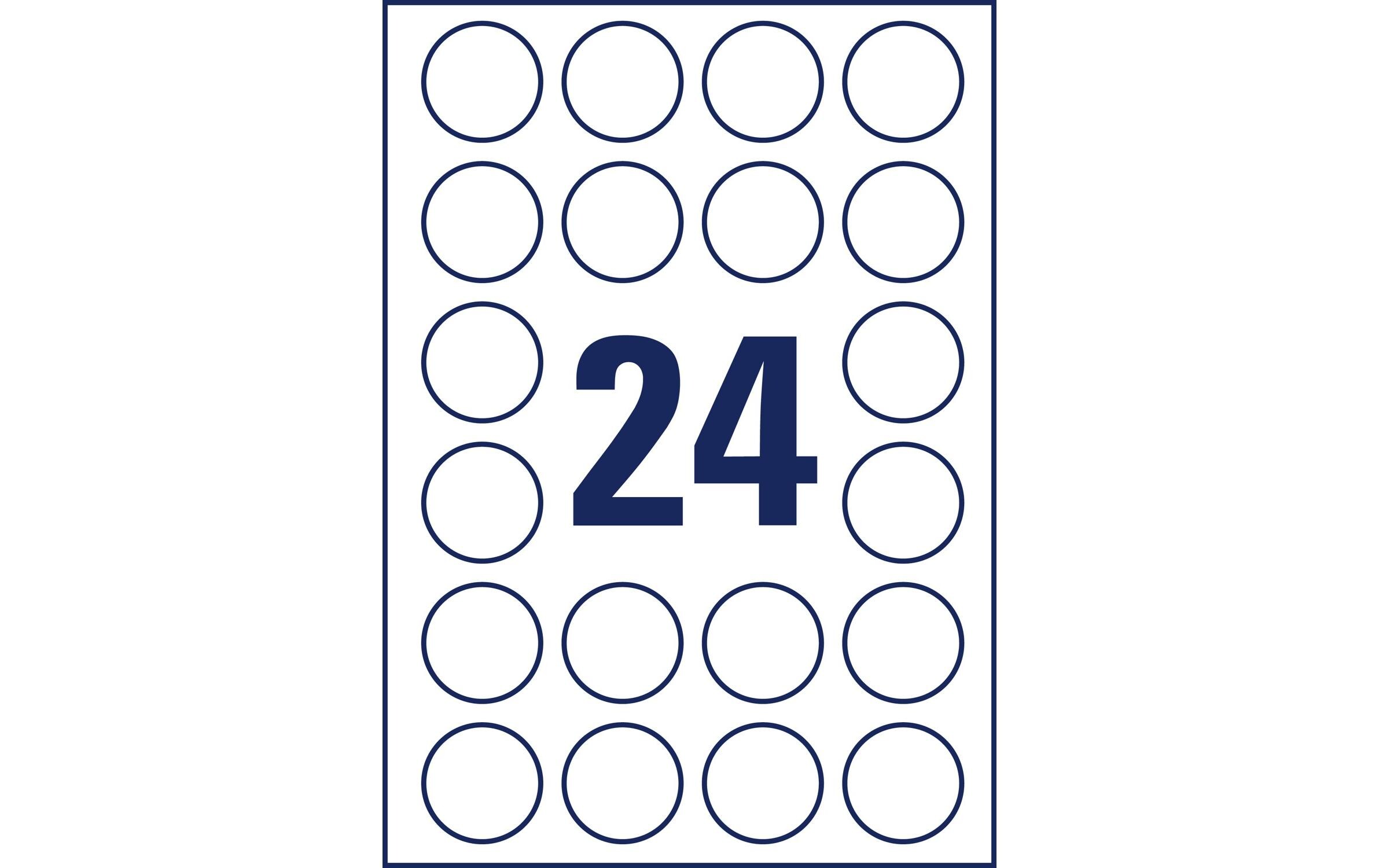 Runde Etiketten Ø 40 mm, 25 BlattTransparente Etiketten