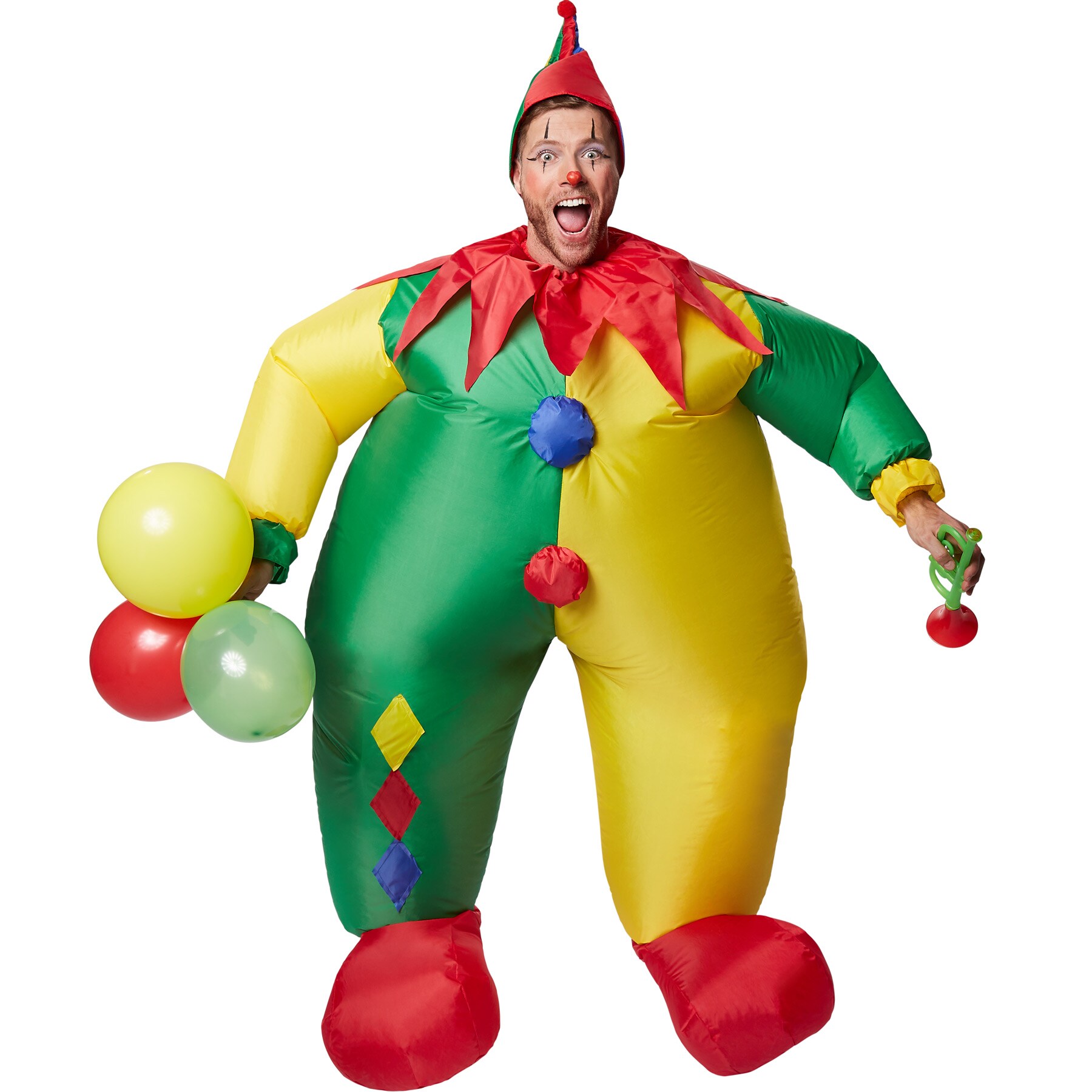 tectake® Selbstaufblasbares Kostüm Clown