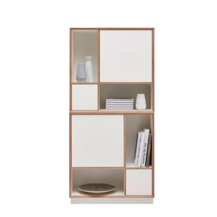 Müller Small Living - Vertiko Ply Sideboard One, Fronten CPL reinweiss (RAL 9010) / Birkenschichtholzkante