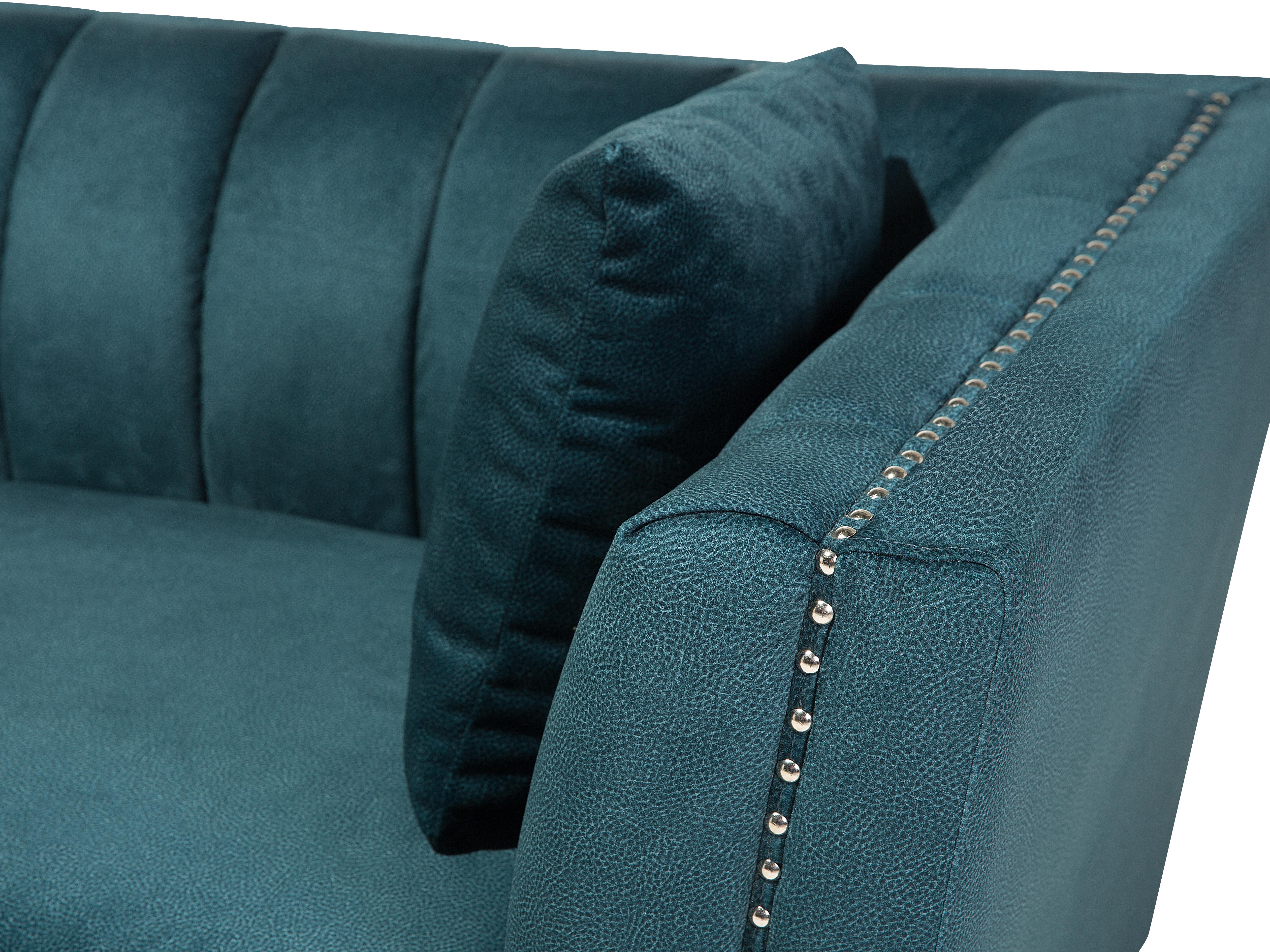 Bank 2-zits GAULA Fluweel Groenblauw