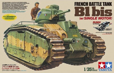 Tamiya - French Battle Tank B1 Bis Single Motor Byggesæt - 1:35 - 30058