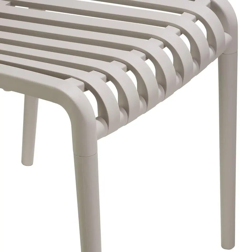 tectake Tuinstoelen Alcudia, weerbestendig, stapelbaar, Taupe