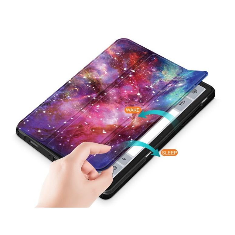 Samsung Galaxy Tab A9  Plus Hybrid Leder Tasche Smart Cover Schutzhülle   S-Pen Halterung - Galaxie