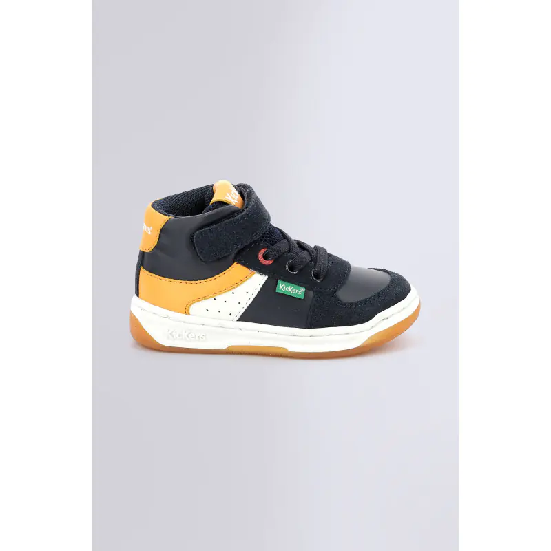 KICKALIEN MARINE BLANC ORANGE SNEAKERS HAUTES Synthétique Garçon