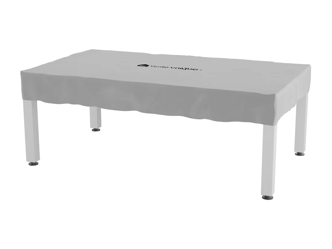 Billard d'extérieur blanc et taupe avec housse - L213,4 x P121,1 x 79,7 cm - STAZIO