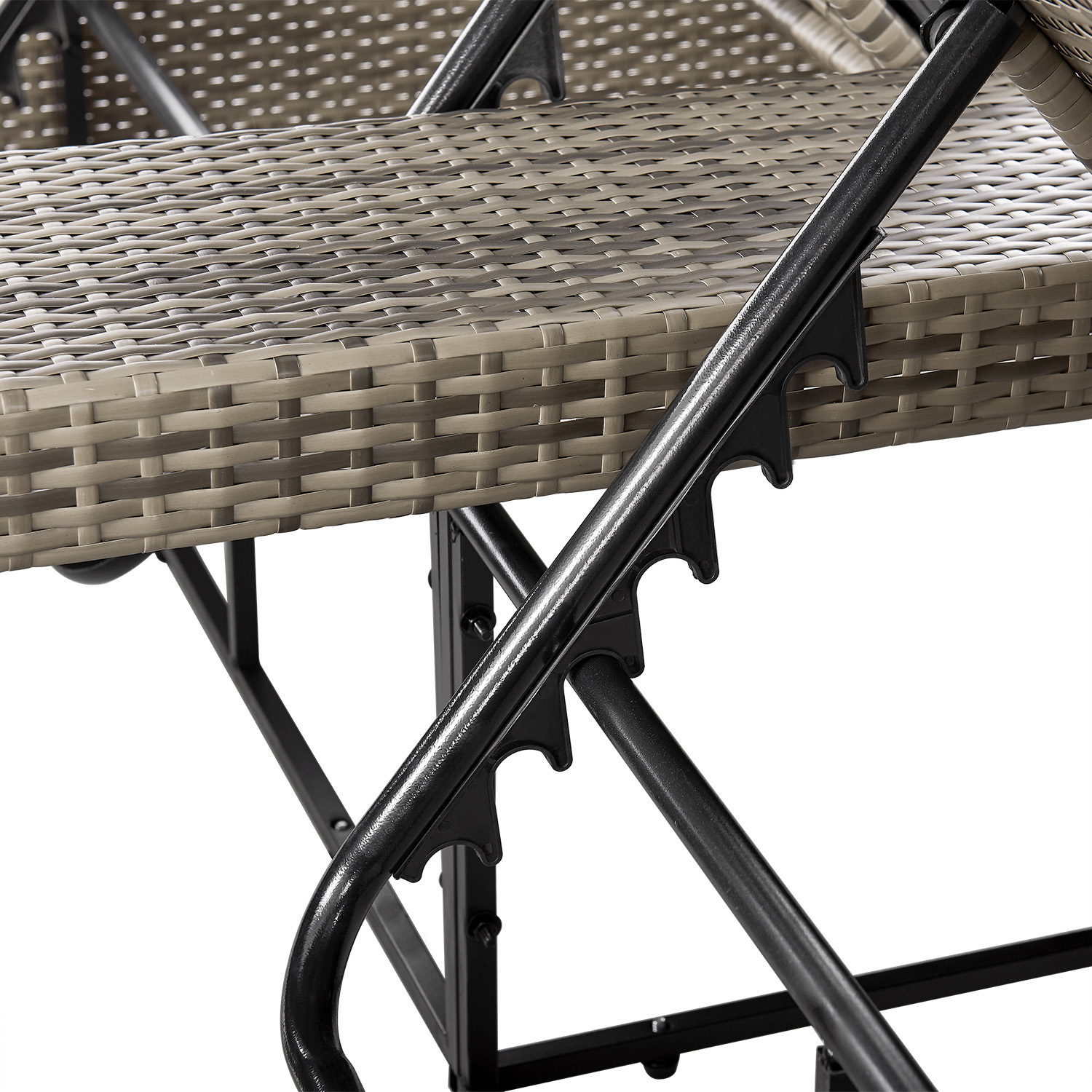 Juskys Syros Polyrotan Loungebed - Grey